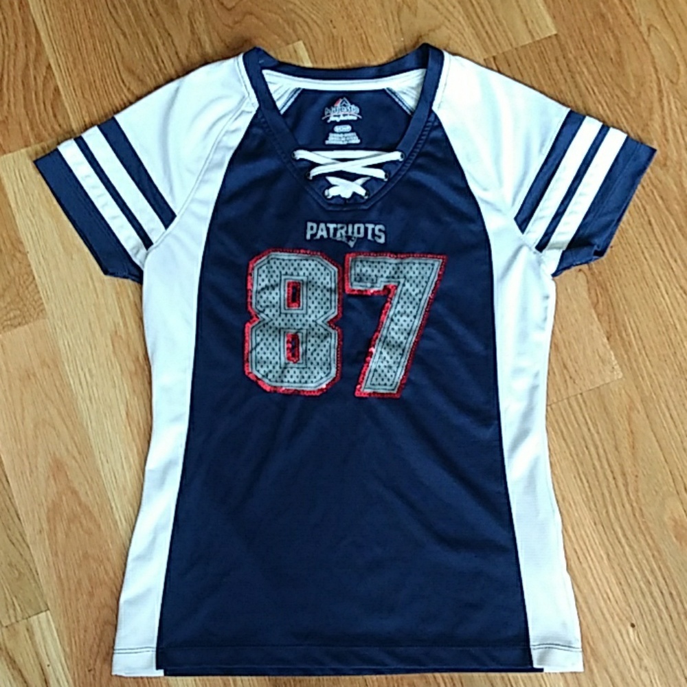 Women's Gronk #87 Patriots sequined jersey